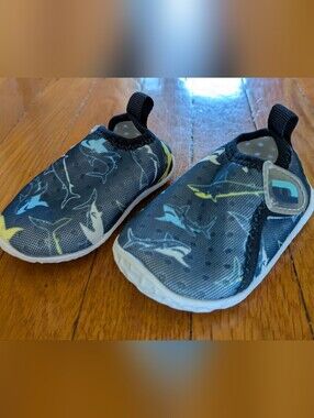 Baby Water Shoes - 0-6m Navy Shark Print